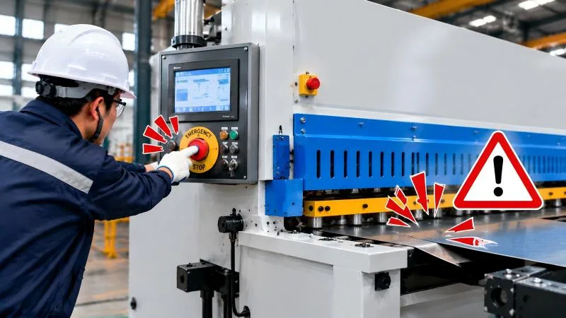 How to Use the Shearing Machine Emergency Stop?