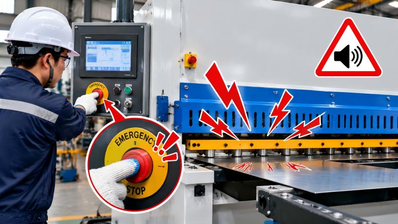 How to Use the Shearing Machine Emergency Stop?