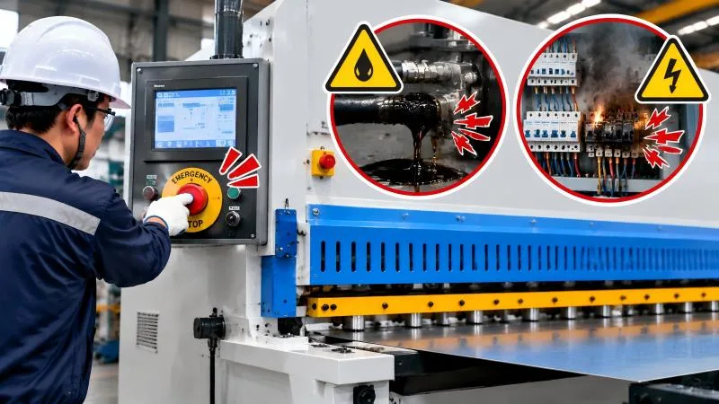 How to Use the Shearing Machine Emergency Stop?